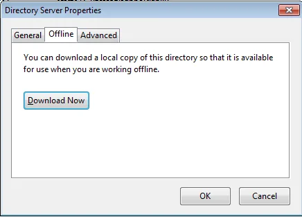Thunderbird LDAP kişileri çevrimdışı indirme